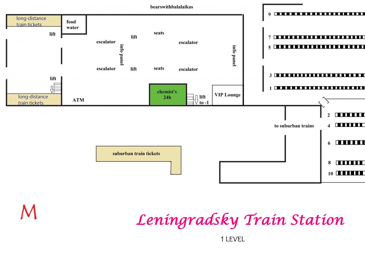 નકશો Leningradsky સ્ટેશન મોસ્કો