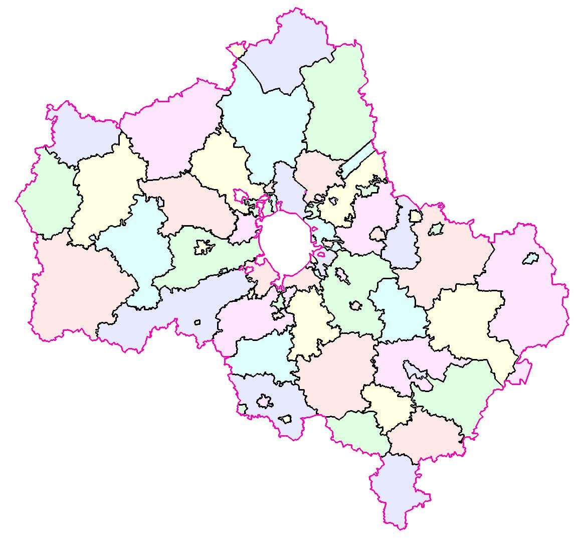 Moskva વિસ્તાર નકશો