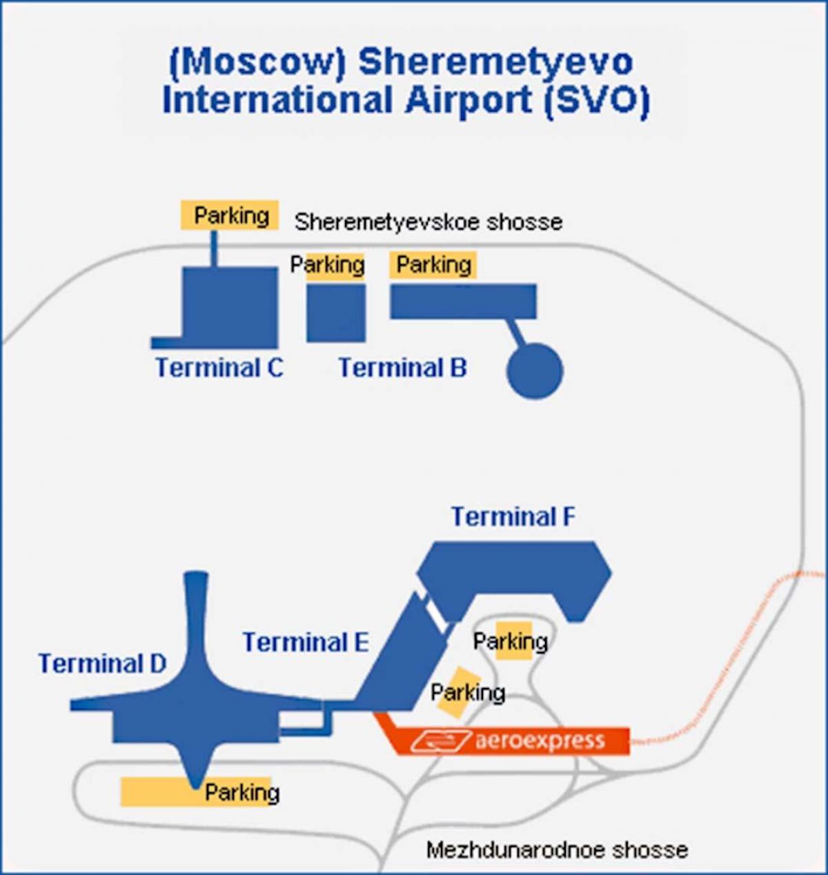 Sheremetyevo ટર્મિનલ નકશો