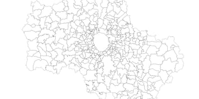 Moskva નગરપાલિકાઓ નકશો