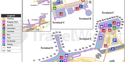Sheremetyevo નકશો ટર્મિનલ